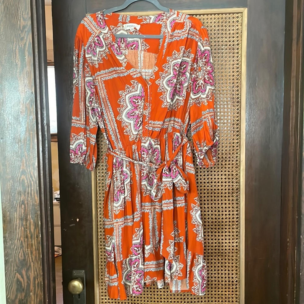 Orange Anthropology Porridge dress XL